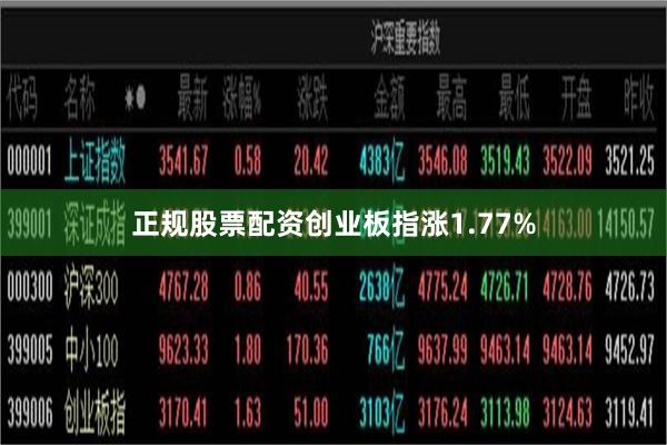 正规股票配资创业板指涨1.77%