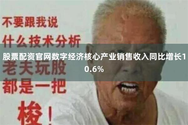 股票配资官网数字经济核心产业销售收入同比增长10.6%